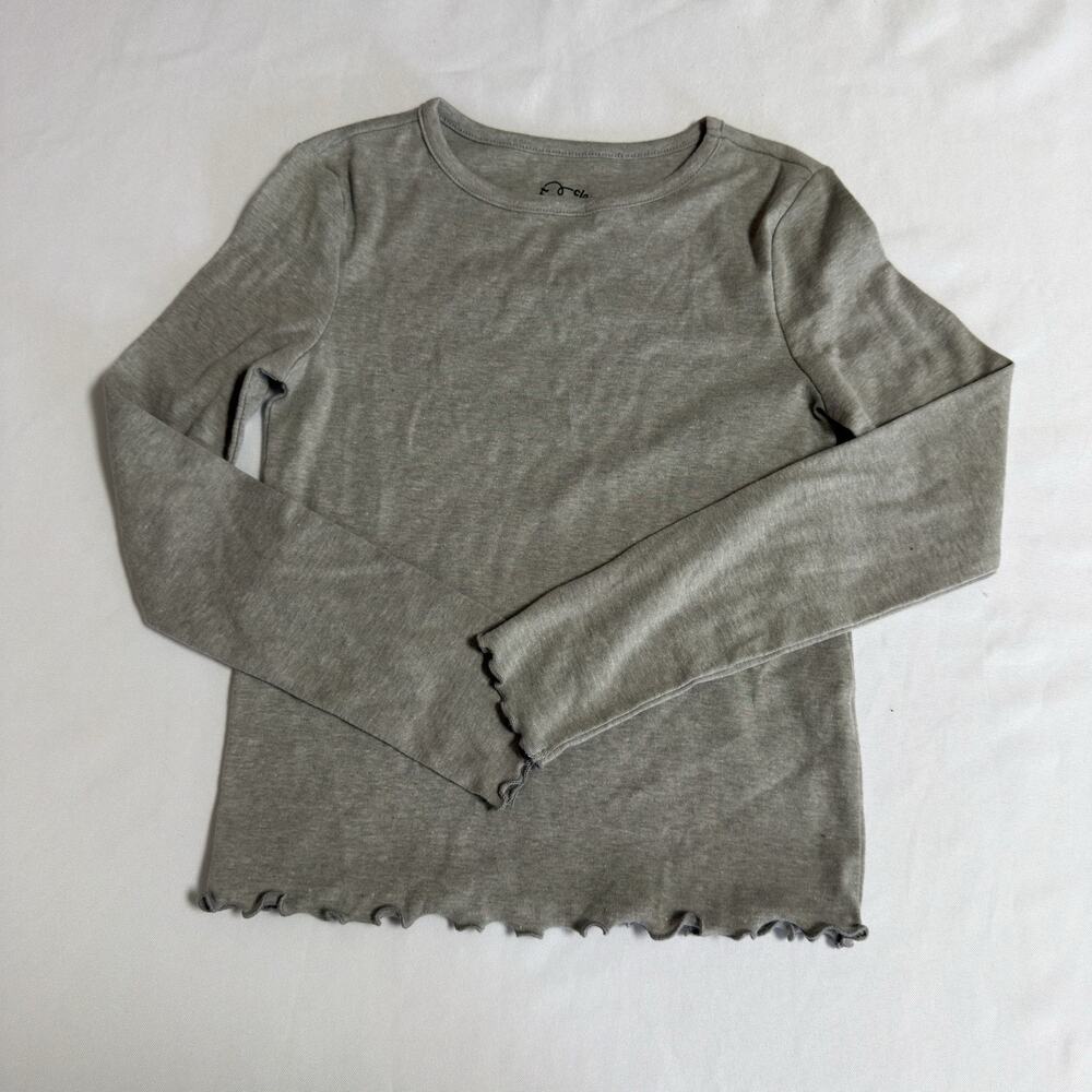 Art Class Long Sleeve Lettuce Edge T-Shirt Girls Small Heather Grey